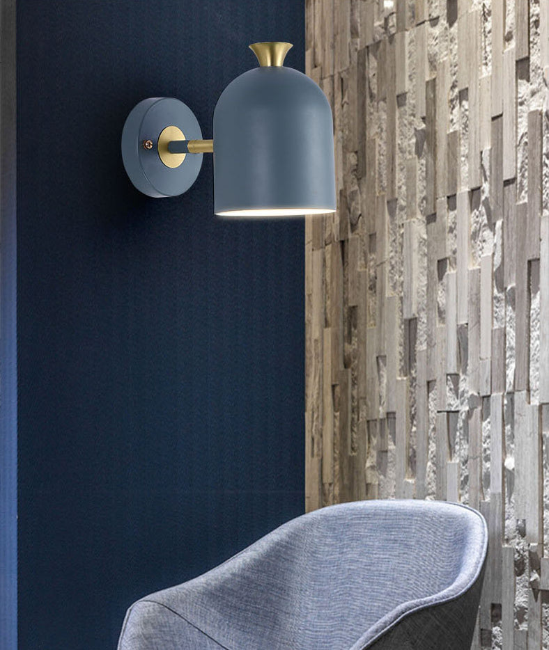 Noordse macaron -stijl gearceerde muurlicht SCONCE METAL 1 LICHT SCONCES