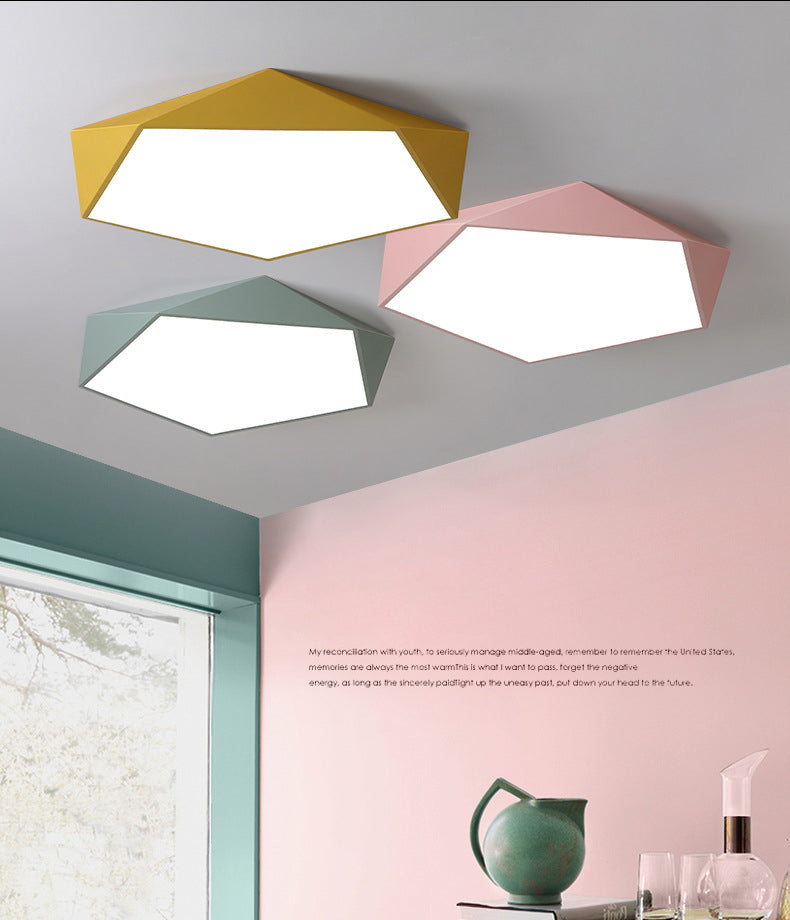 Nordic Macaroon Flush Mount Led Light Creative Geometry Flush Mount Lighting for Bedroom