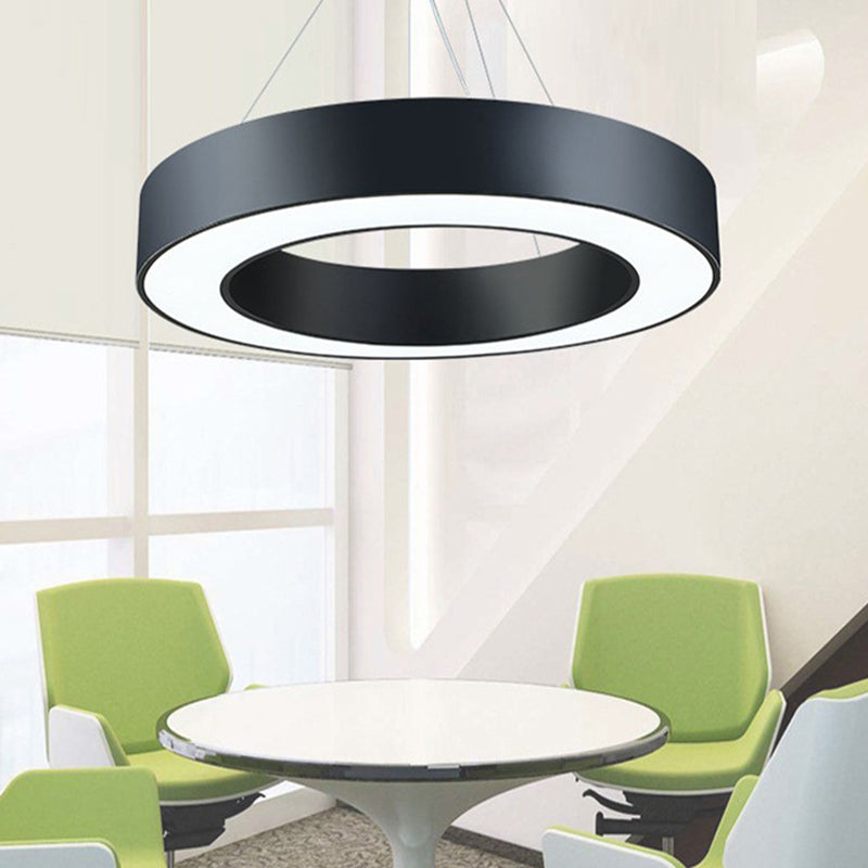 Scatto rotondo a sospensione a sospensione Luce Light Metal LED Modern Down Lighting Ciondolo in nero