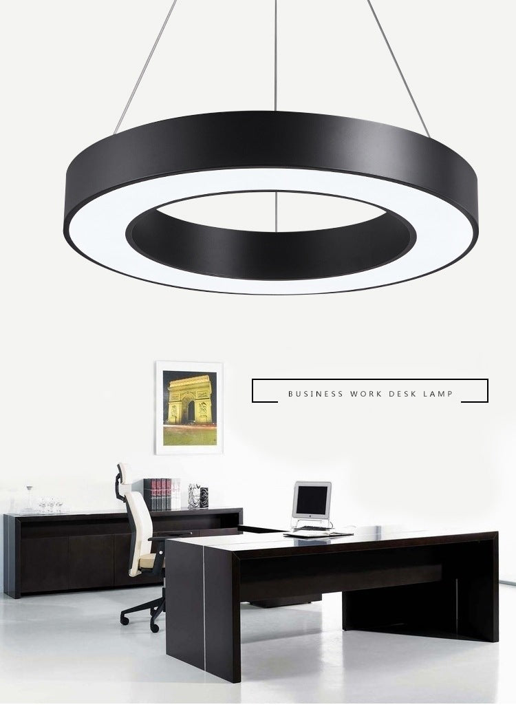 Scatto rotondo a sospensione a sospensione Luce Light Metal LED Modern Down Lighting Ciondolo in nero