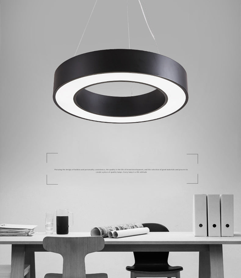 Scatto rotondo a sospensione a sospensione Luce Light Metal LED Modern Down Lighting Ciondolo in nero