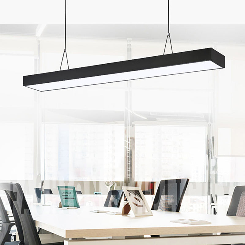 Rechthoek Acrylhangende lamp Minimalistische LED Black Down Lighting Pendant