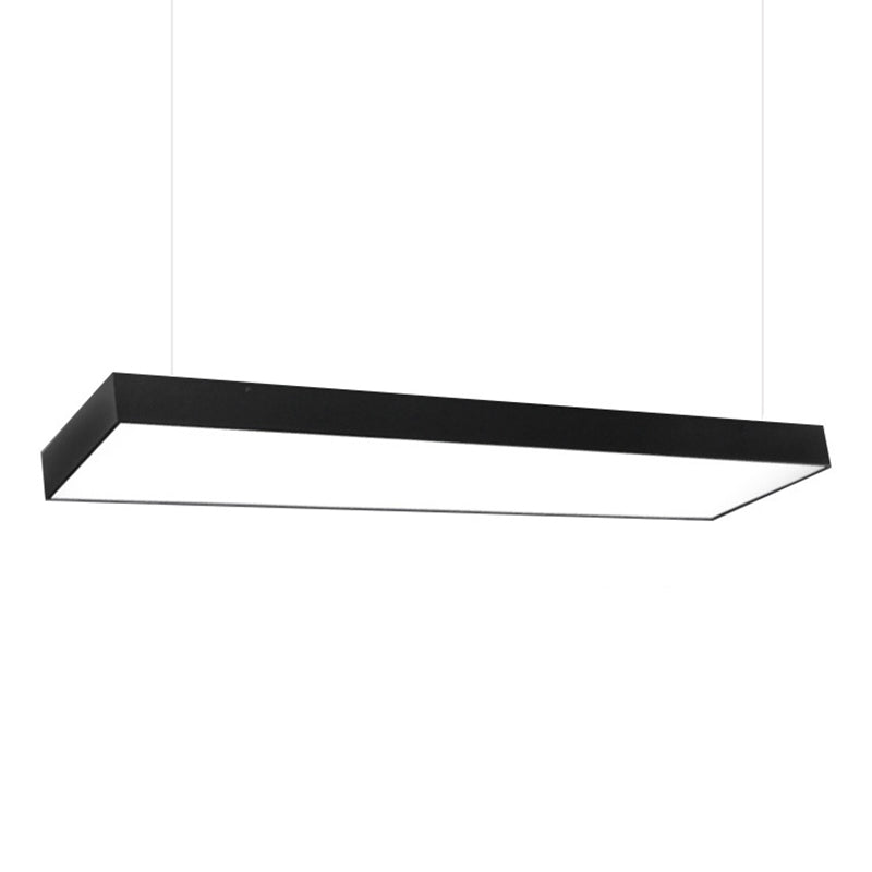 Rechthoek Acrylhangende lamp Minimalistische LED Black Down Lighting Pendant