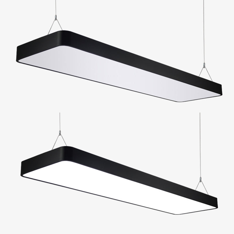 Rechthoek Acrylhangende lamp Minimalistische LED Black Down Lighting Pendant
