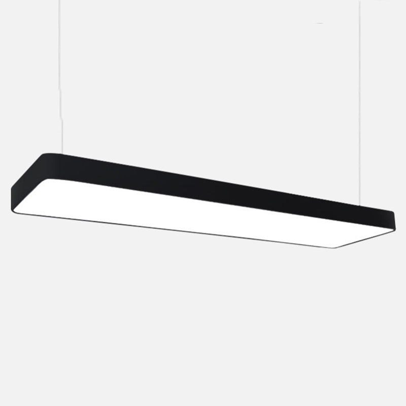 Rechthoekige hanger plafondlicht hedendaagse acryl LED -kantoor hangerverlichting in zwart