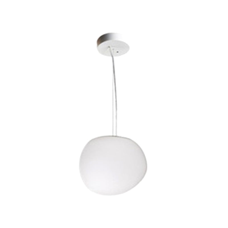 Wit kiezelvormige glazen ophanging Licht Moderne stijl Minimalisme Corridor Verlichtingsarmatuur met 70,8 "verstelbare draad