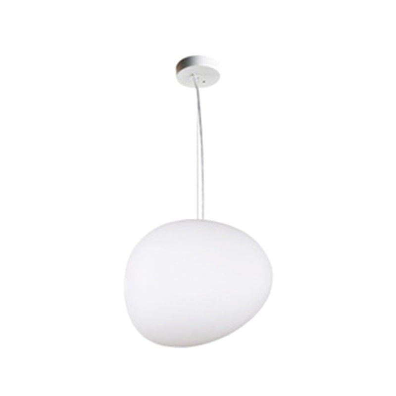 Wit kiezelvormige glazen ophanging Licht Moderne stijl Minimalisme Corridor Verlichtingsarmatuur met 70,8 "verstelbare draad