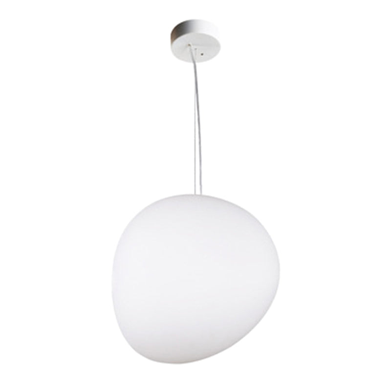 Wit kiezelvormige glazen ophanging Licht Moderne stijl Minimalisme Corridor Verlichtingsarmatuur met 70,8 "verstelbare draad