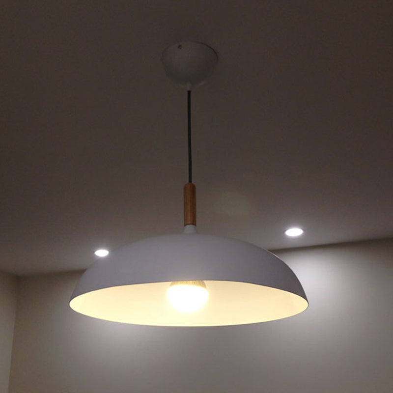 17,7 inch brede koepelophanging hanger aluminium schaduw enkel licht hangend licht met 59 "verstelbare draad