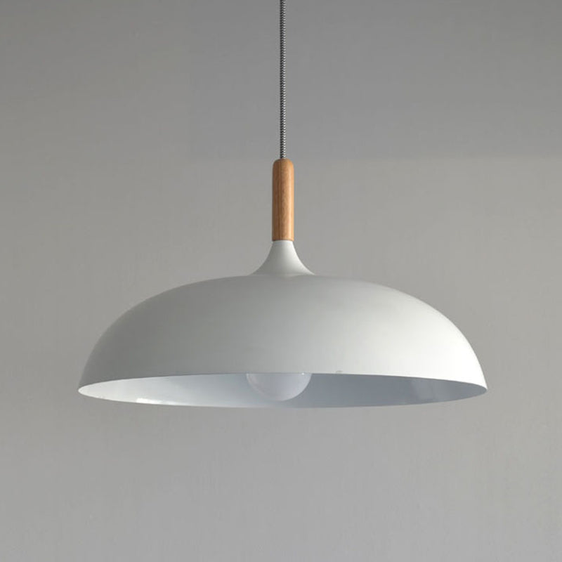 17,7 inch brede koepelophanging hanger aluminium schaduw enkel licht hangend licht met 59 "verstelbare draad