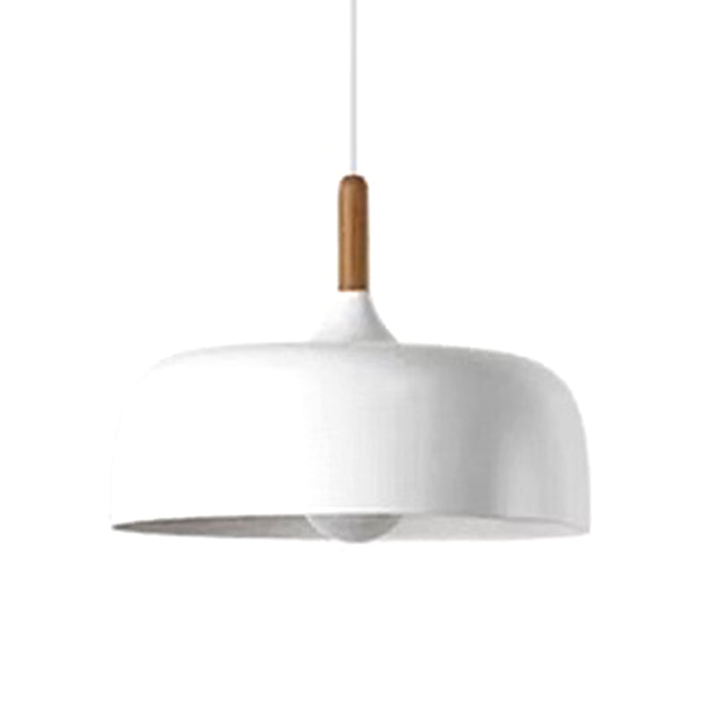 Macaroon Style Single Light Dome Shade Hanging Light 12.5" Wide Nordic Simplicity Lighting Fixture for Dining Room