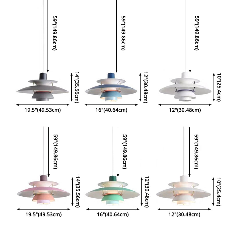 Aluminium nordique multi-couleurs en option en aluminium Light Light 1-Light Minimism Lighting Forwing For Restaurant Cafe Shop