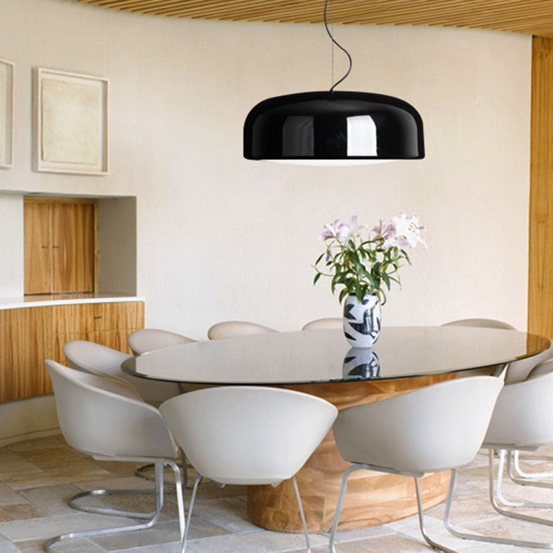 Polished Aluminum Alloy Modern Simplicity Hanging Light 4-Lights Acrylic Shade Suspension Pendant with 47" Adjustable Wire