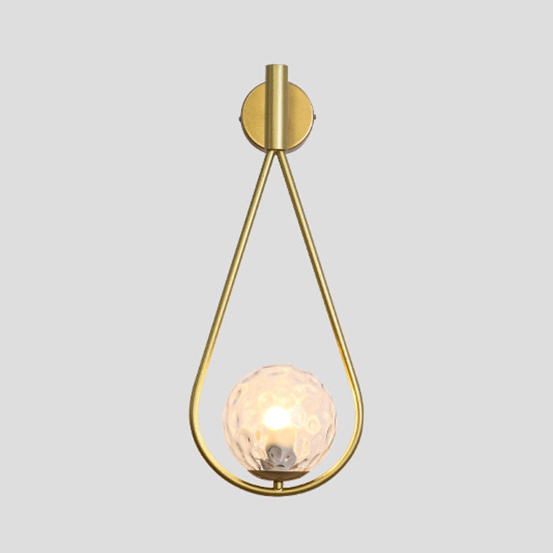 Glass Sphere Wall Sconce Modern Minimalism 1 Light Living Room Suspender Wall Lighting