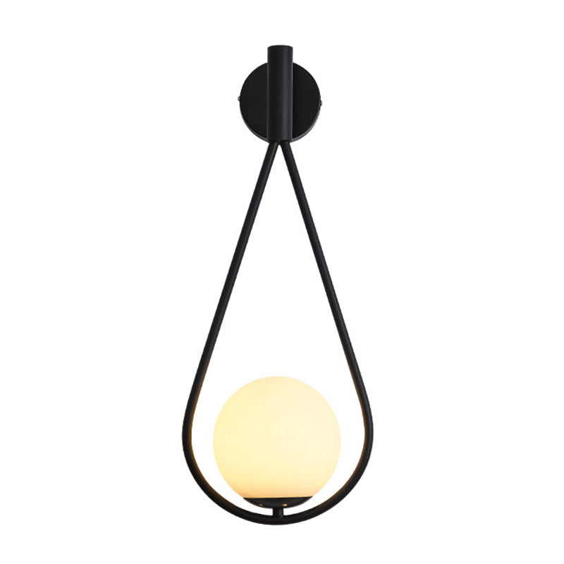 Glass Sphere Wall Sconce Modern Minimalism 1 Light Living Room Suspender Wall Lighting