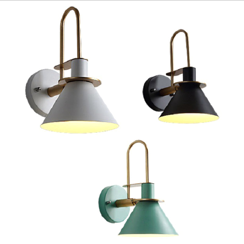 Postmodern Simplicity Cone Wall Lamps Metal Wall Lighting Fixtures for Bedroom