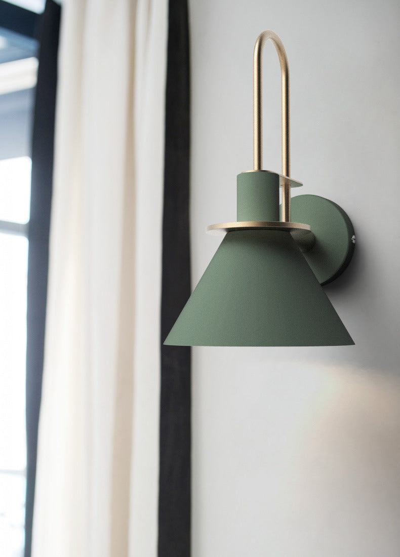 Postmodern Simplicity Cone Wall Lamps Metal Wall Lighting Fixtures for Bedroom