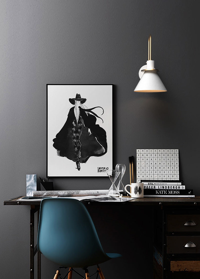 Postmodern Simplicity Cone Wall Lamps Metal Wall Lighting Fixtures for Bedroom