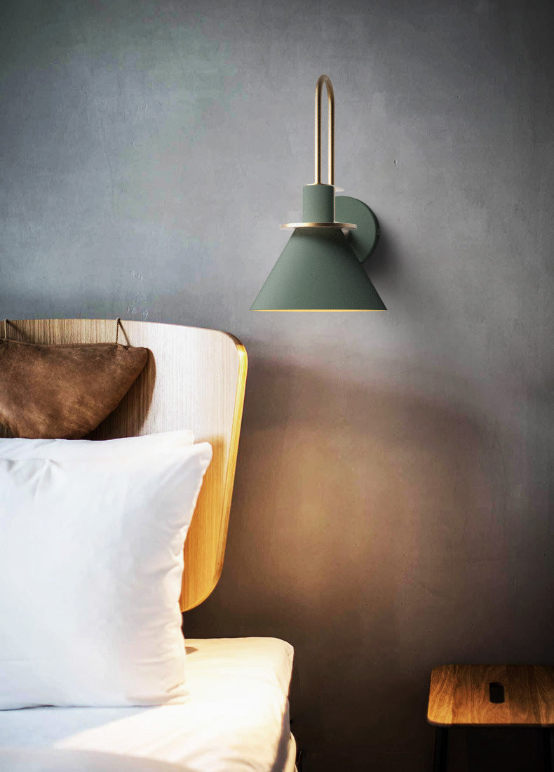 Postmodern Simplicity Cone Wall Lamps Metal Wall Lighting Fixtures for Bedroom