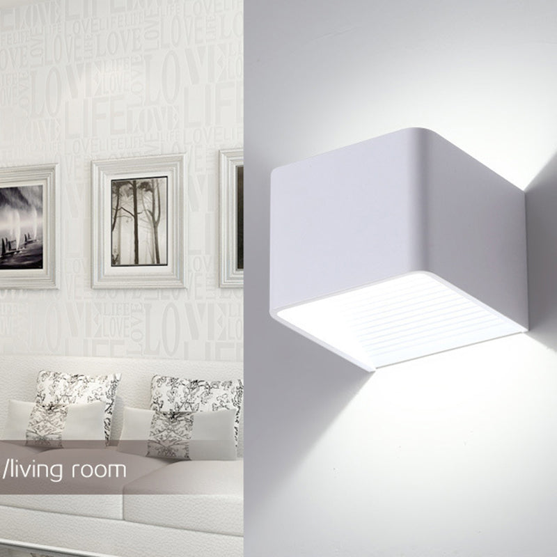 Lámpara montada en la pared cuadrada lámpara de montaje de pared de aluminio moderna para sala de estar