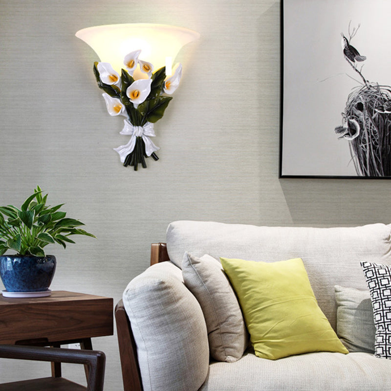 Bouquet de résine Flush Mount moderne 1 Murau clair Appiculture de lumière en noir / vert avec verre givré en opale