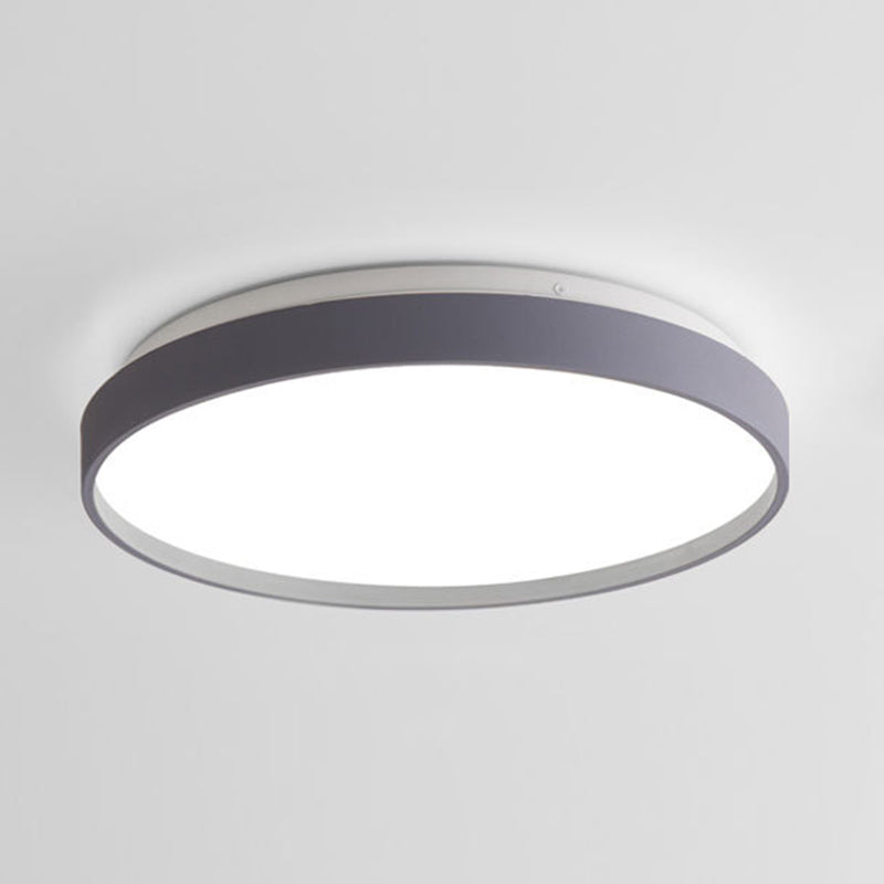 Plafonnier rond simple en métal pour salle d'étude, éclairage LED encastré avec diffuseur en acrylique