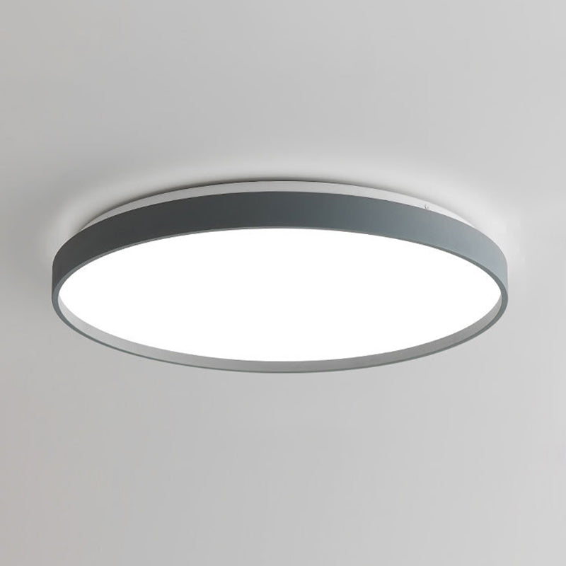 Plafonnier rond simple en métal pour salle d'étude, éclairage LED encastré avec diffuseur en acrylique