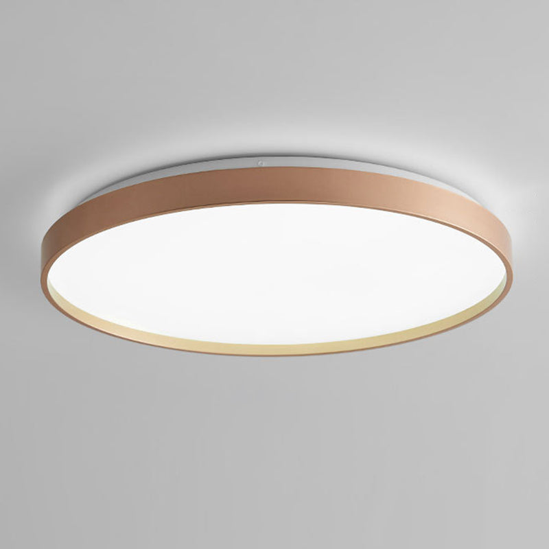 Plafonnier rond simple en métal pour salle d'étude, éclairage LED encastré avec diffuseur en acrylique