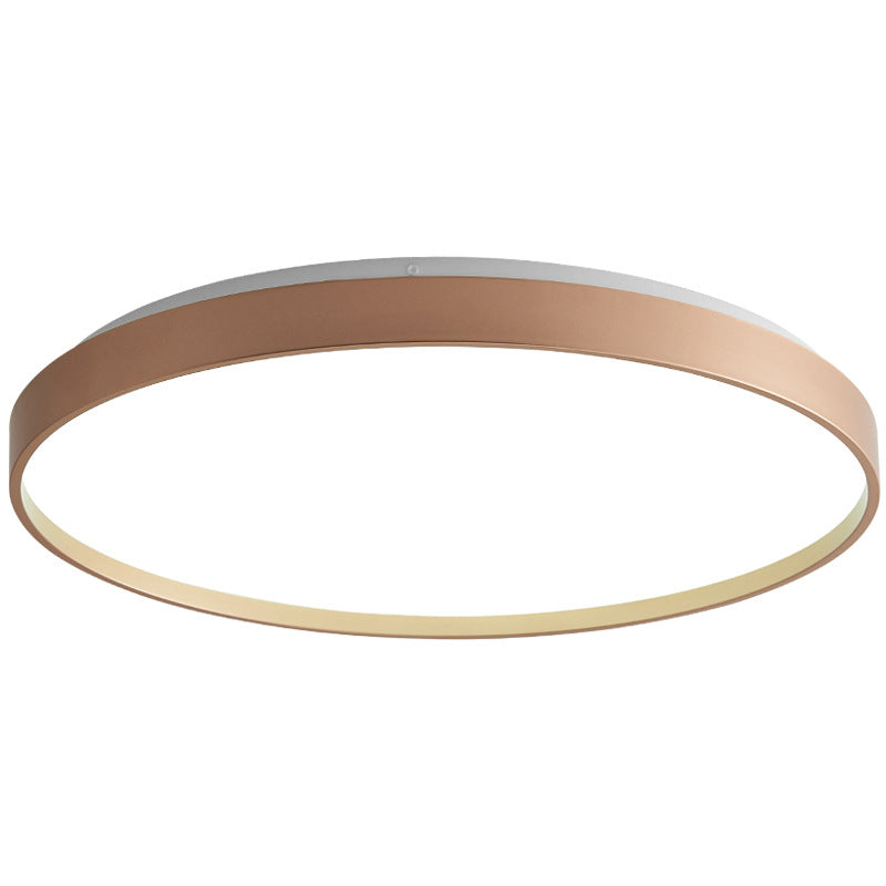 Plafonnier rond simple en métal pour salle d'étude, éclairage LED encastré avec diffuseur en acrylique