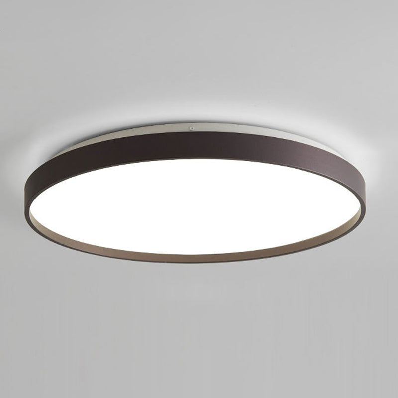 Plafonnier rond simple en métal pour salle d'étude, éclairage LED encastré avec diffuseur en acrylique
