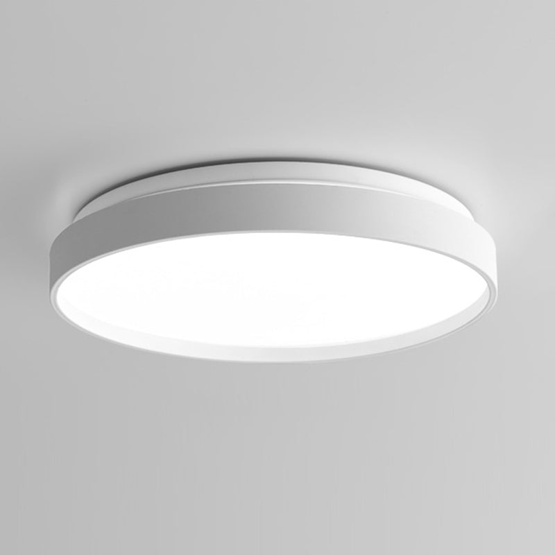 Plafonnier rond simple en métal pour salle d'étude, éclairage LED encastré avec diffuseur en acrylique