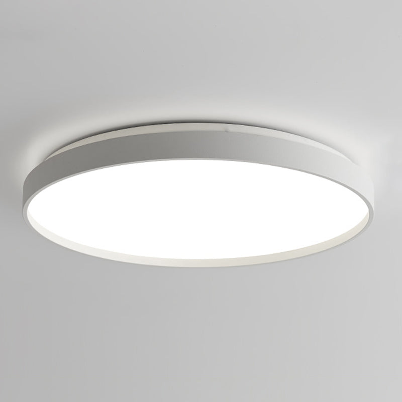 Plafonnier rond simple en métal pour salle d'étude, éclairage LED encastré avec diffuseur en acrylique