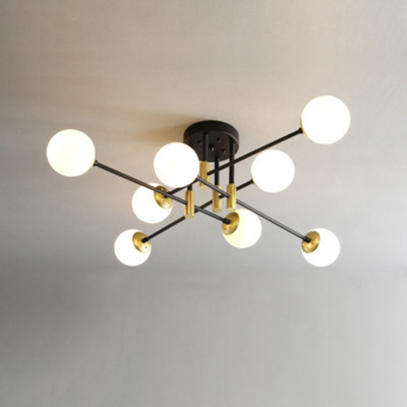 Nordic Style Ceiling Flush Mount Round Glass Flush Mount Ceiling Light for Bedroom