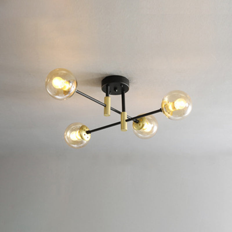 Nordic Style Ceiling Flush Mount Round Glass Flush Mount Ceiling Light for Bedroom