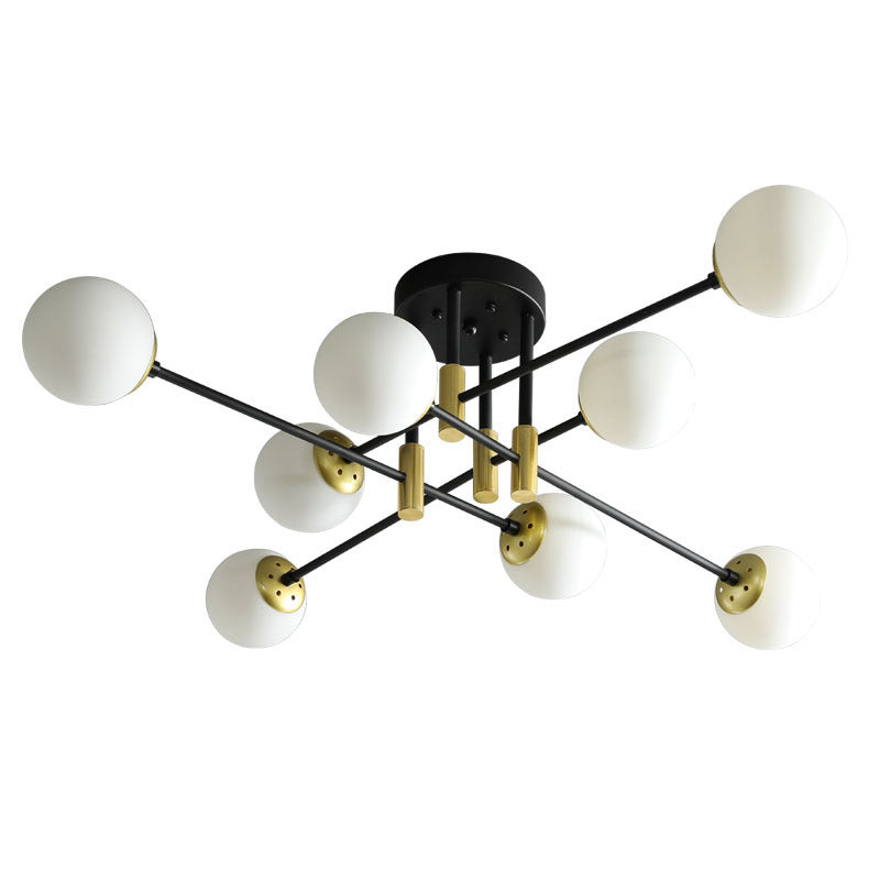 Nordic Style Ceiling Flush Mount Round Glass Flush Mount Ceiling Light for Bedroom