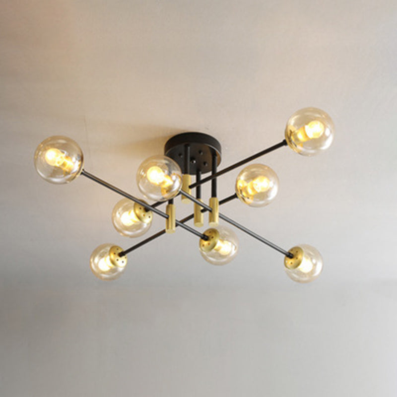 Nordic Style Ceiling Flush Mount Round Glass Flush Mount Ceiling Light for Bedroom