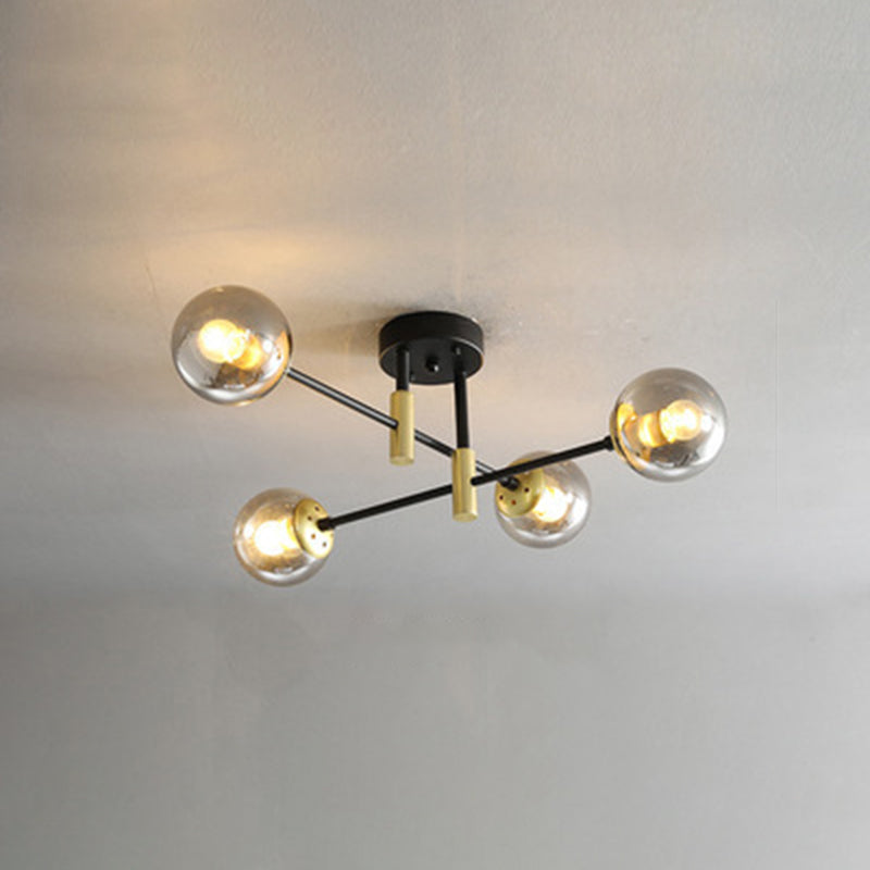 Nordic Style Ceiling Flush Mount Round Glass Flush Mount Ceiling Light for Bedroom