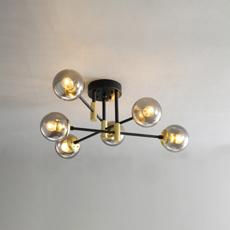 Nordic Style Ceiling Flush Mount Round Glass Flush Mount Ceiling Light for Bedroom