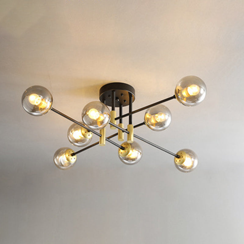 Nordic Style Ceiling Flush Mount Round Glass Flush Mount Ceiling Light for Bedroom