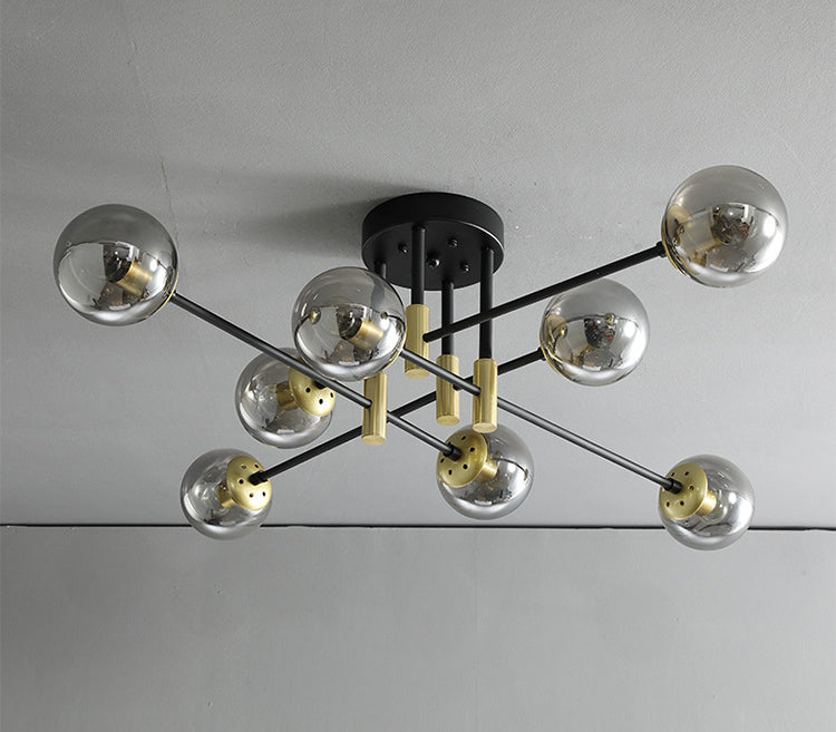 Nordic Style Ceiling Flush Mount Round Glass Flush Mount Ceiling Light for Bedroom