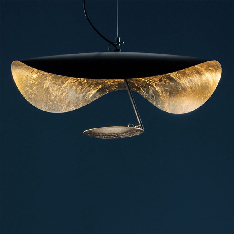Metal Shaded Ceiling Pendant Light Contemporary Style LED Black Suspension Light