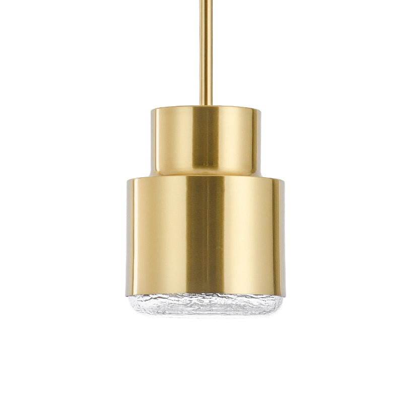 Metalen cilinderhangende verlichtingsarmatuur eenvoudige stijl hanglamp lichtbarmsel in goud
