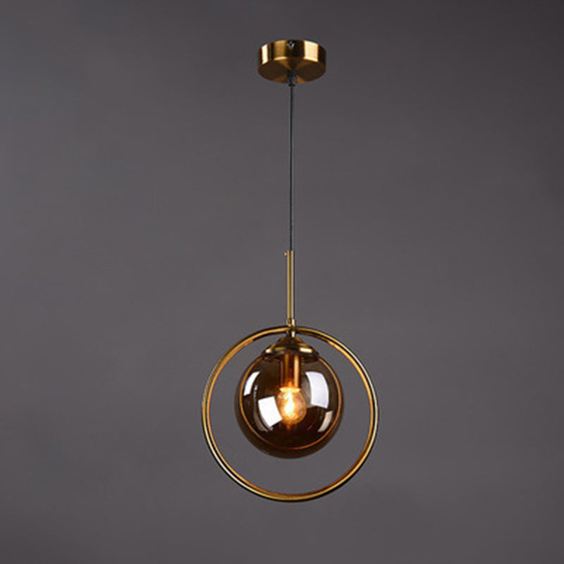 Luminaire pendentif en verre globe