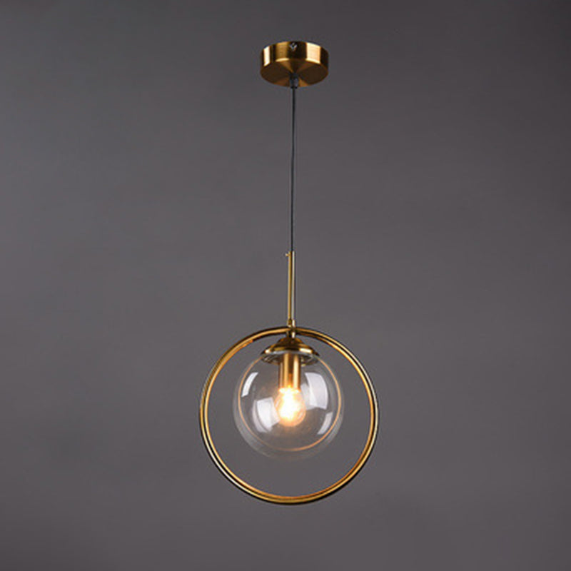 Luminaire pendentif en verre globe