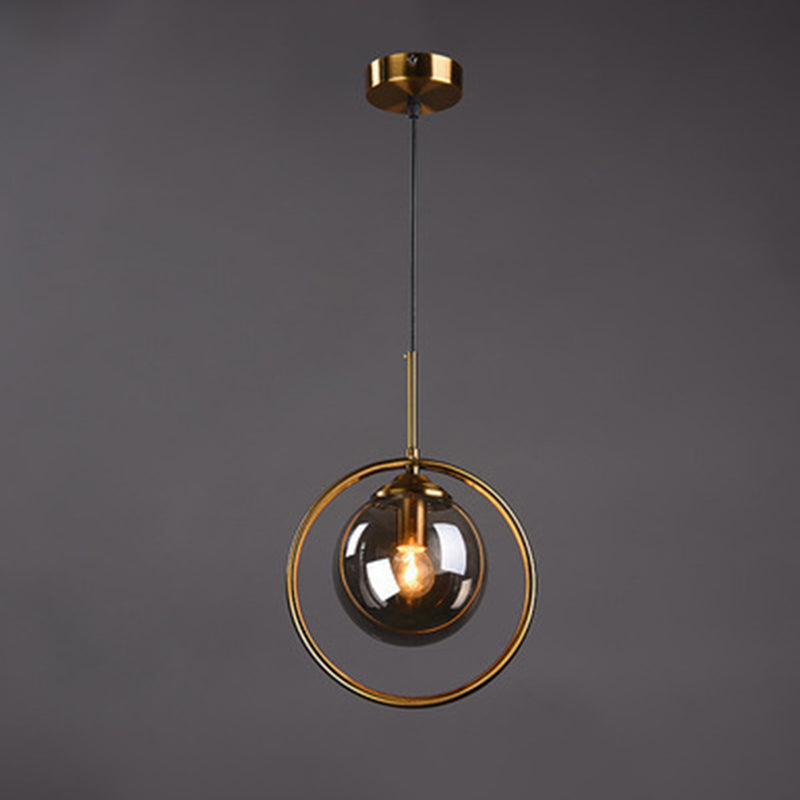 Luminaire pendentif en verre globe