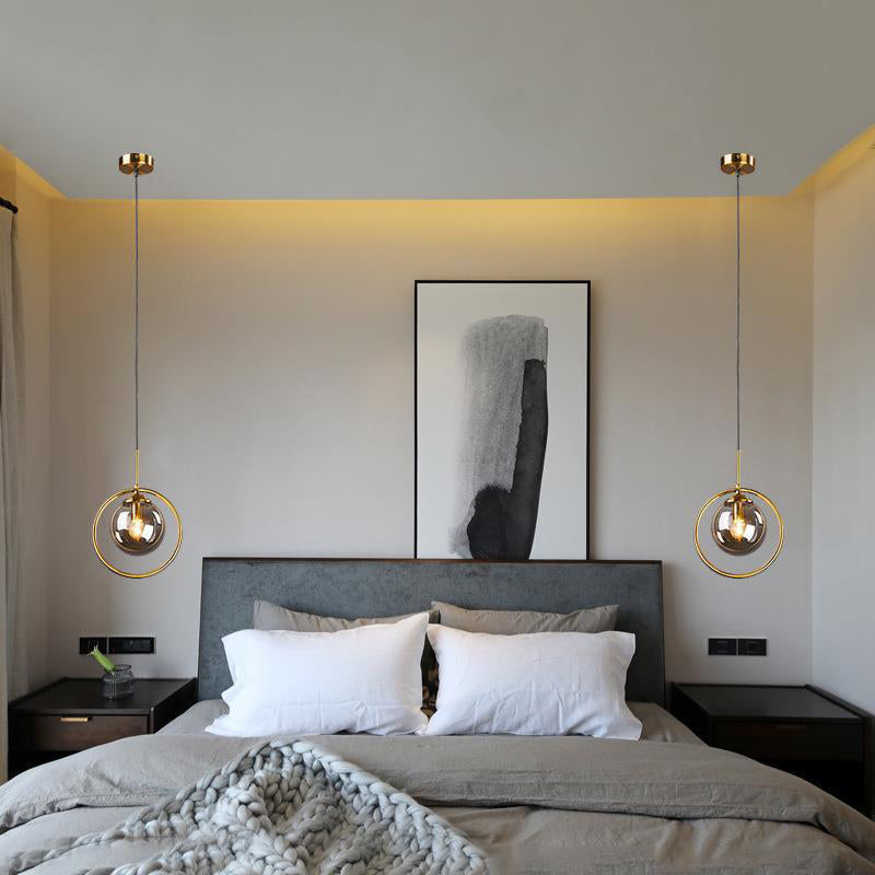 Luminaire pendentif en verre globe