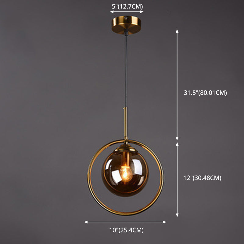 Luminaire pendentif en verre globe