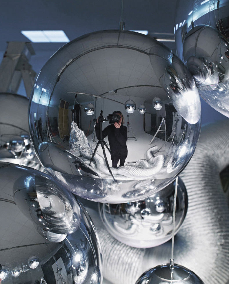 Sliver Electroplated Mirror Glass Globe Hanging Light Contemporary Simplicity 1-Light Pendant for Dining Room