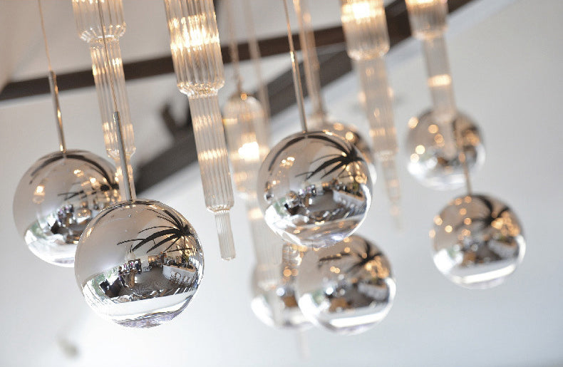 Sliver Electroplated Mirror Glass Globe Hanging Light Contemporary Simplicity 1-Light Pendant for Dining Room