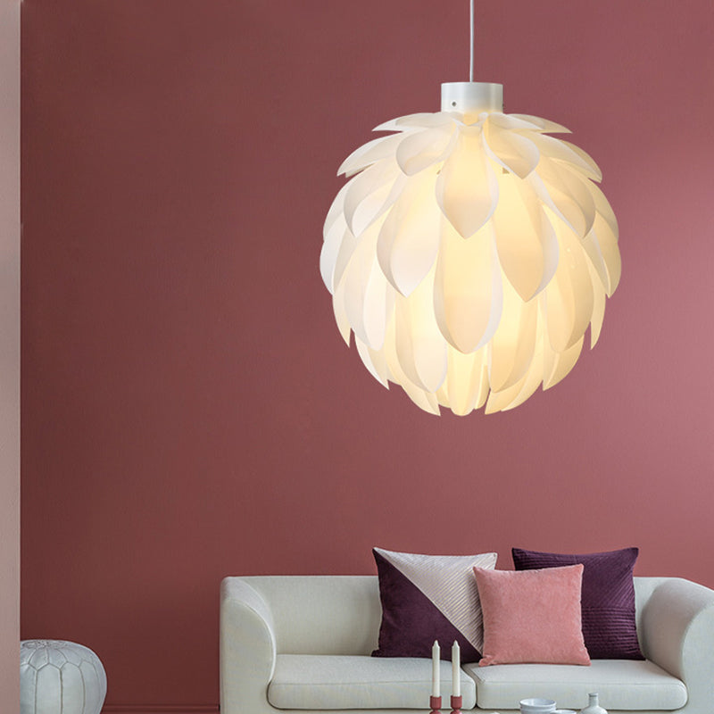 Acrylic Petal Pendant Ceiling Light Minimalist Style Hanging Pendant Light in White